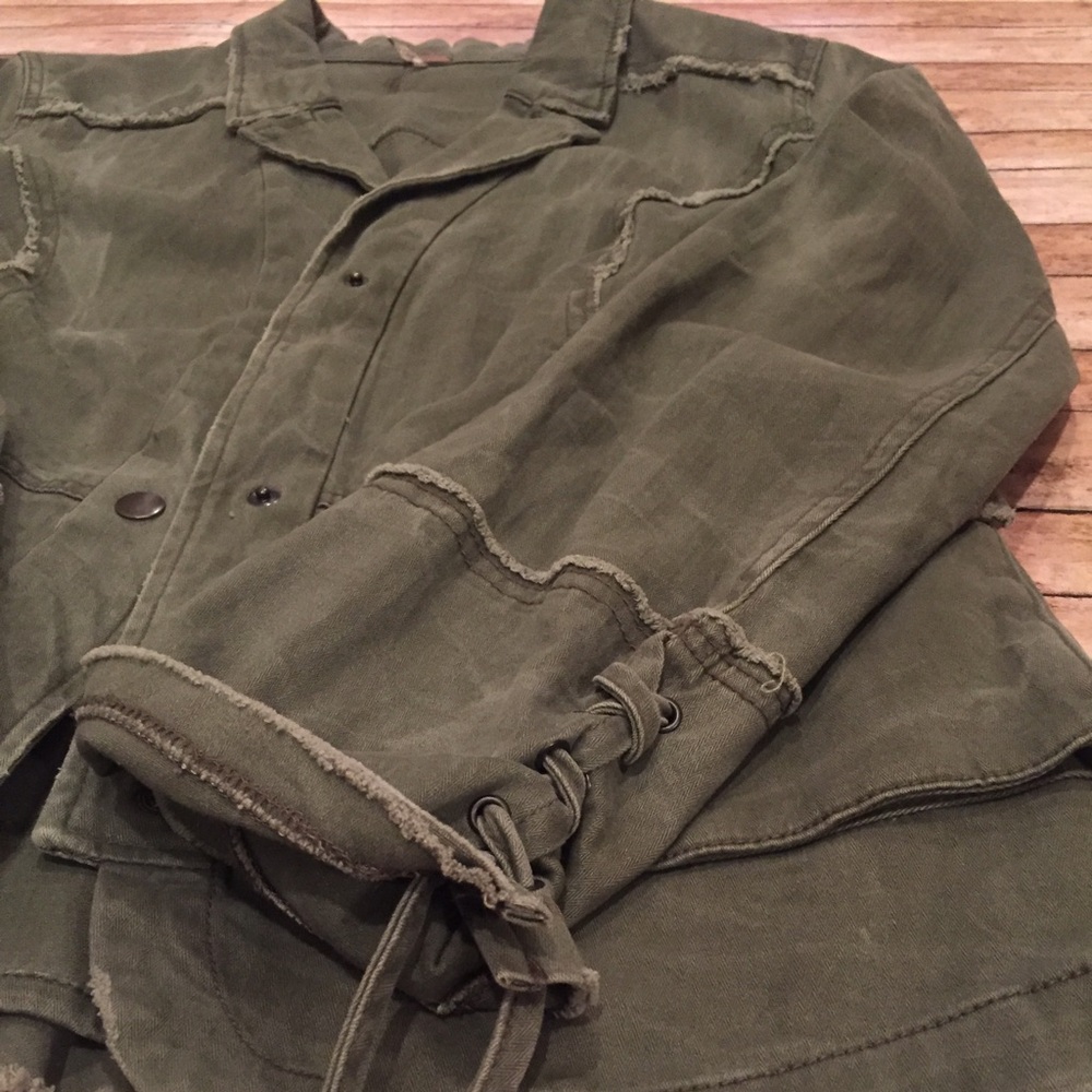 Free People Olive Green Utility Jacket - Picture 3 of 4